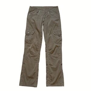 Kuhl Splash Roll-Up Cargo Hiking Pants Womens 2 Regular Olive Brown Stretch